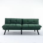 70,87 Futon Canapé-Lit, Canapé Pliable en Mousse Convertible Lit de Repos avec Accoudoirs Réglables pour Petits Espaces
