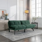 70,87 Futon Canapé-Lit, Canapé Pliable en Mousse Convertible Lit de Repos avec Accoudoirs Réglables pour Petits Espaces