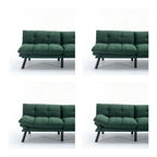 70,87 Futon Canapé-Lit, Canapé Pliable en Mousse Convertible Lit de Repos avec Accoudoirs Réglables pour Petits Espaces