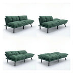 70,87 Futon Canapé-Lit, Canapé Pliable en Mousse Convertible Lit de Repos avec Accoudoirs Réglables pour Petits Espaces
