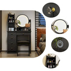 Coiffeuse avec miroir tactile et tabouret