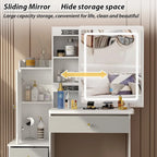 Coiffeuse avec miroir coulissant éclairé - 33L x 15.7W x 52.4H