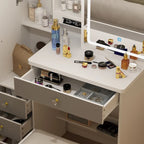 Coiffeuse avec miroir coulissant éclairé - 33L x 15.7W x 52.4H