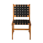 Chaise de salle à manger sans accoudoirs intérieur/extérieur, noire