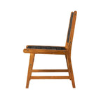Chaise de salle à manger sans accoudoirs intérieur/extérieur, noire