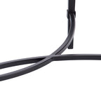 Table basse ovale en métal noir mat avec plateau en verre