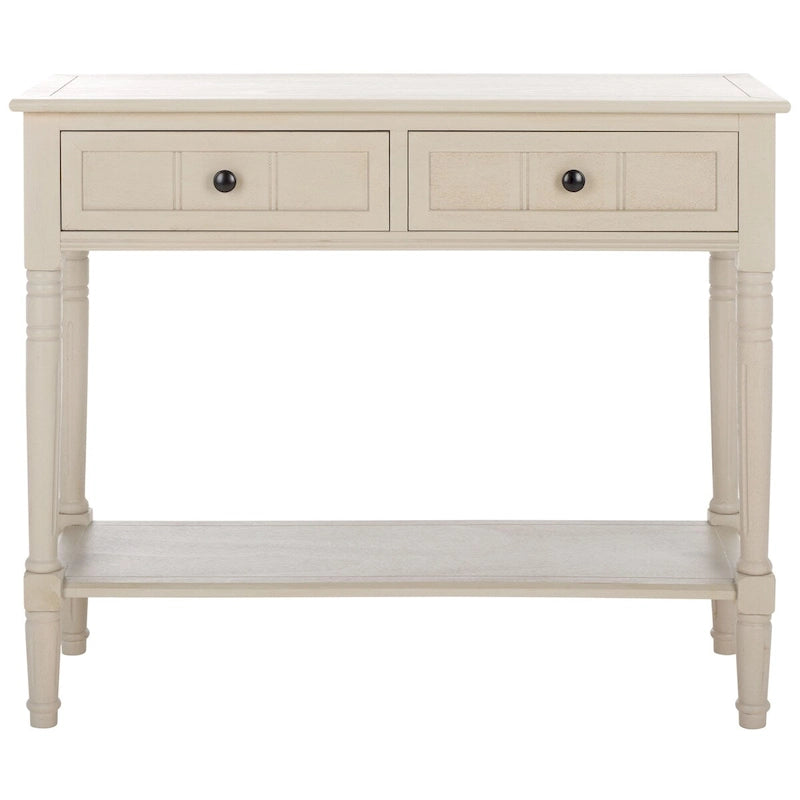 Console à 2 tiroirs gris - 35,8 x 13,8 x 29,5 - 36Wx14Dx30H