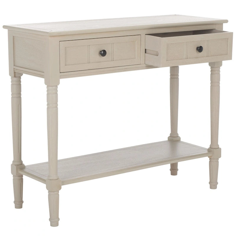 Console à 2 tiroirs gris - 35,8 x 13,8 x 29,5 - 36Wx14Dx30H