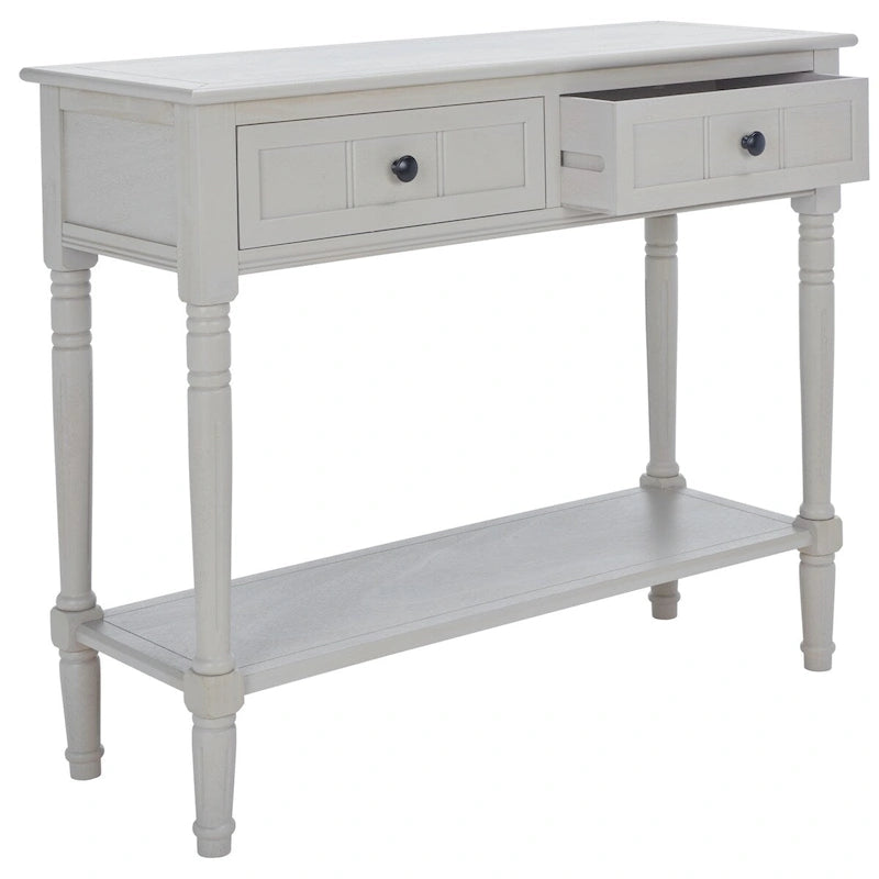 Console à 2 tiroirs gris - 35,8 x 13,8 x 29,5 - 36Wx14Dx30H