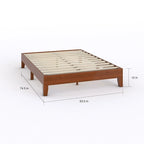 Lit plateforme de luxe en bois pleine grandeur de 12 pouces