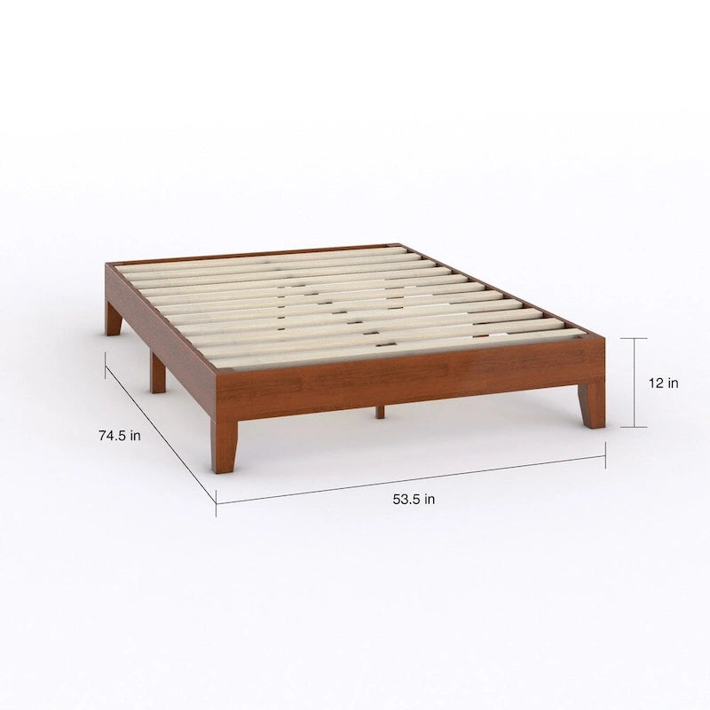 Lit plateforme de luxe en bois pleine grandeur de 12 pouces
