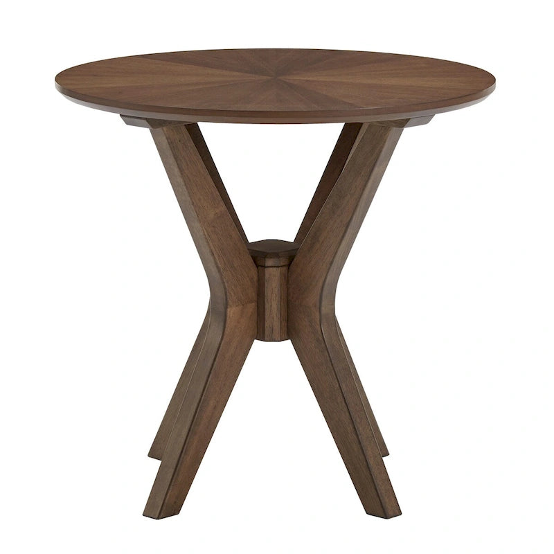 Table d'appoint ronde finition noyer
