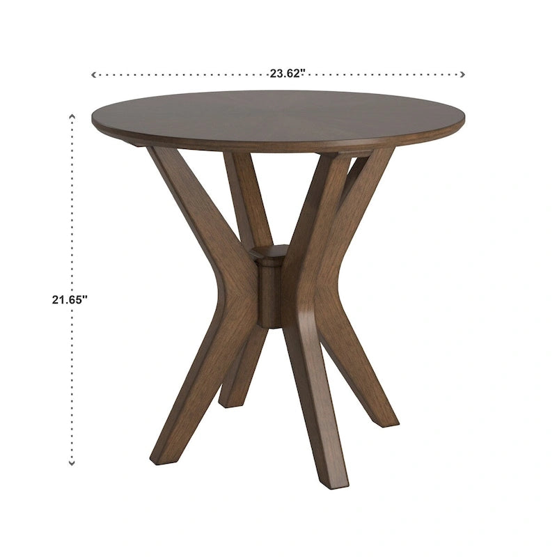 Table d'appoint ronde finition noyer