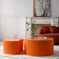 Tables basses gigognes rondes Modern Glam pour le salon (Lot de 2) Non assemblées