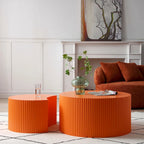 Tables basses gigognes rondes Modern Glam pour le salon (Lot de 2) Non assemblées
