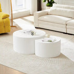 Tables basses gigognes rondes Modern Glam pour le salon (Lot de 2) Non assemblées