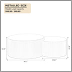 Tables basses gigognes rondes Modern Glam pour le salon (Lot de 2) Non assemblées