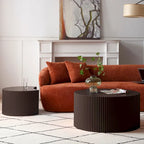 Tables basses gigognes rondes Modern Glam pour le salon (Lot de 2) Non assemblées