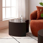 Tables basses gigognes rondes Modern Glam pour le salon (Lot de 2) Non assemblées