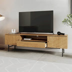 Meuble TV de 179 cm avec Console Média Effet Chêne