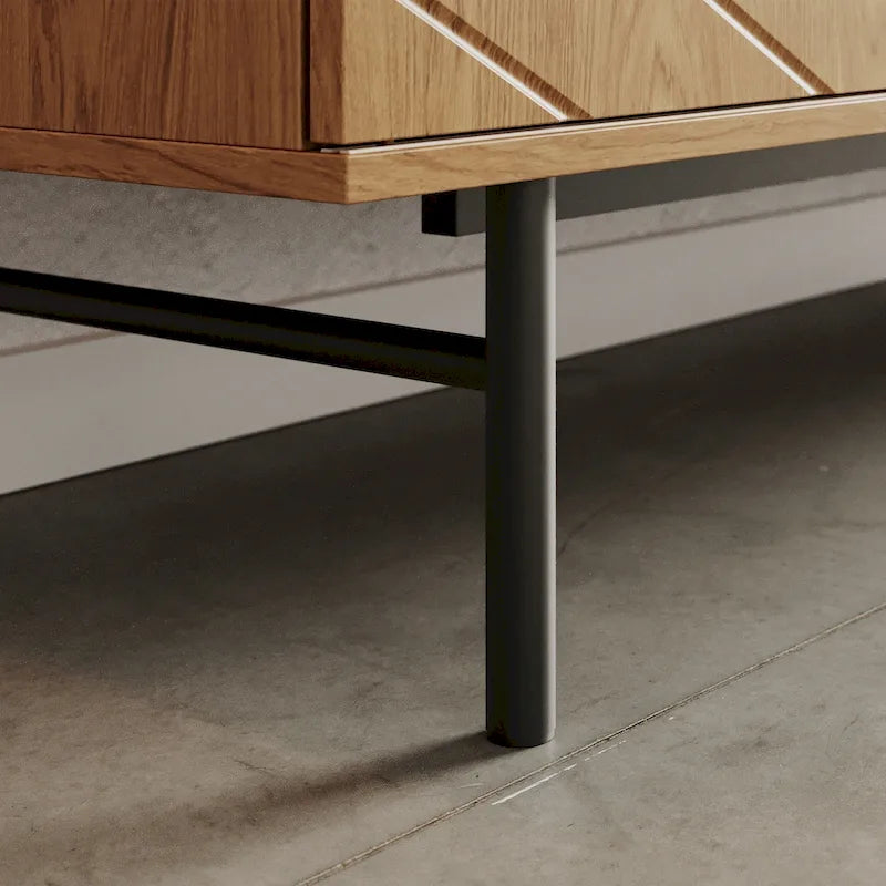 Meuble TV de 179 cm avec Console Média Effet Chêne