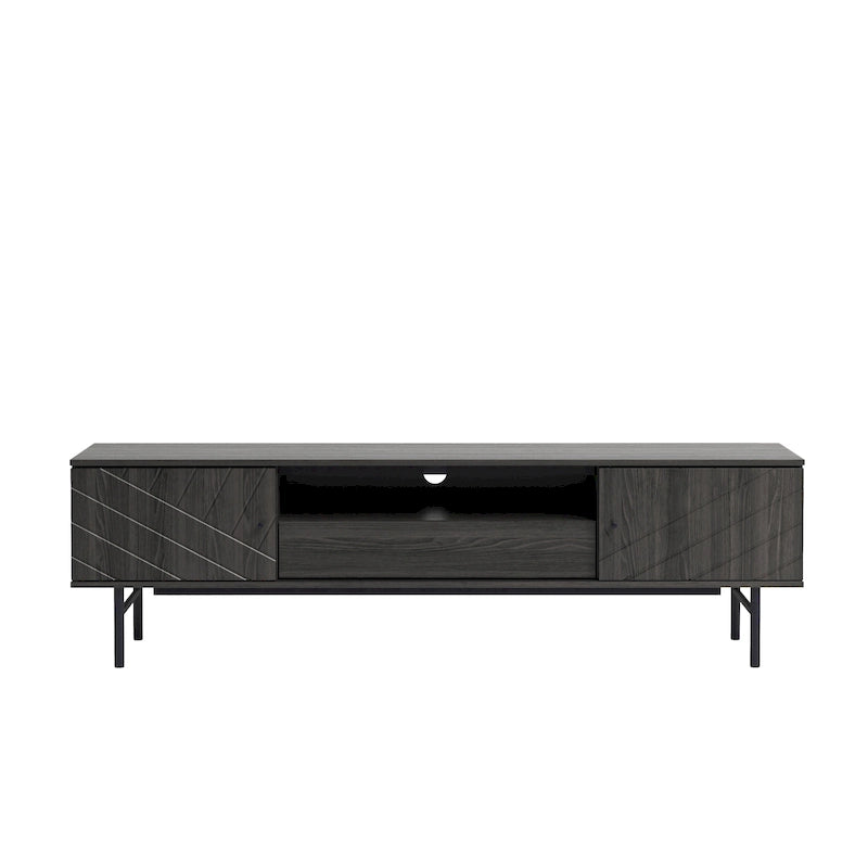 Meuble TV de 179 cm avec Console Média Effet Chêne
