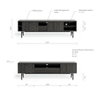 Meuble TV de 179 cm avec Console Média Effet Chêne