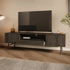 Meuble TV de 179 cm avec Console Média Effet Chêne
