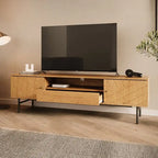 Meuble TV de 179 cm avec Console Média Effet Chêne
