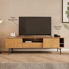 Meuble TV de 179 cm avec Console Média Effet Chêne