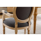 Lot de 2 chaises de salle à manger en tissu rembourré avec accoudoirs