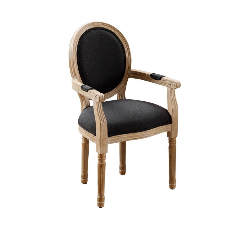 Lot de 2 chaises de salle à manger en tissu rembourré avec accoudoirs