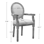 Lot de 2 chaises de salle à manger en tissu rembourré avec accoudoirs