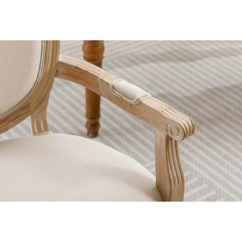 Lot de 2 chaises de salle à manger en tissu rembourré avec accoudoirs
