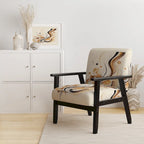 Fauteuil d'appoint moderne et contemporain rembourré marron et noir et fauteuil moderne et contemporain