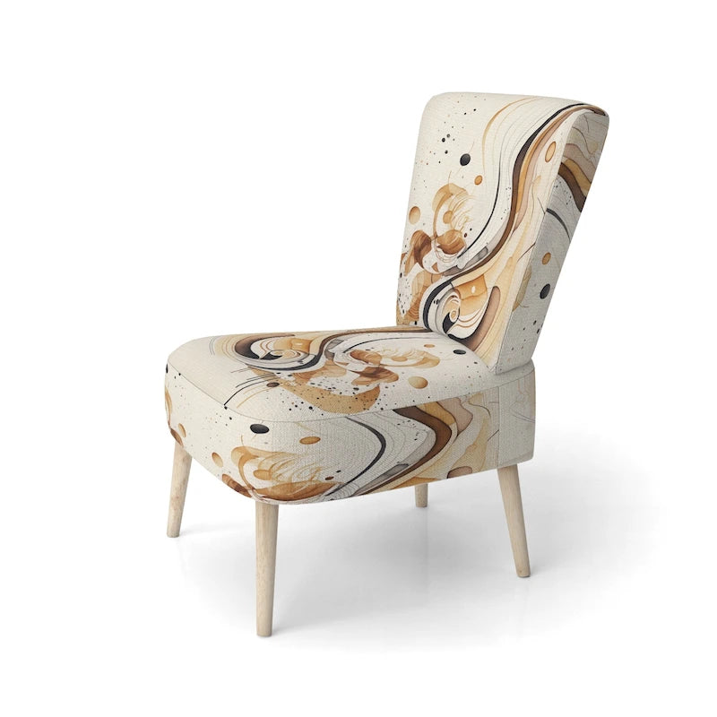 Fauteuil d'appoint moderne et contemporain rembourré marron et noir et fauteuil moderne et contemporain