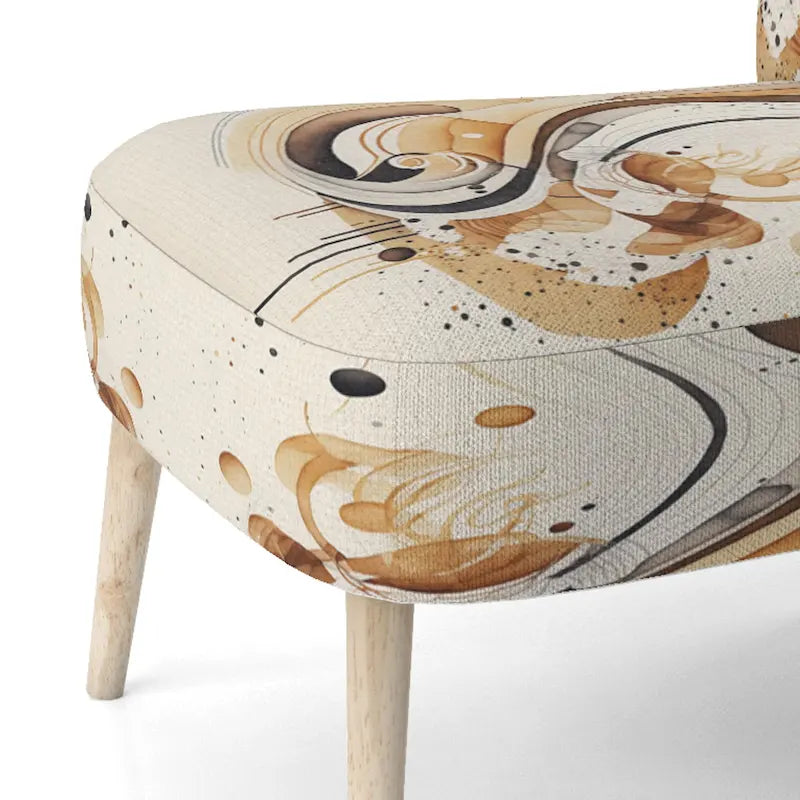 Fauteuil d'appoint moderne et contemporain rembourré marron et noir et fauteuil moderne et contemporain