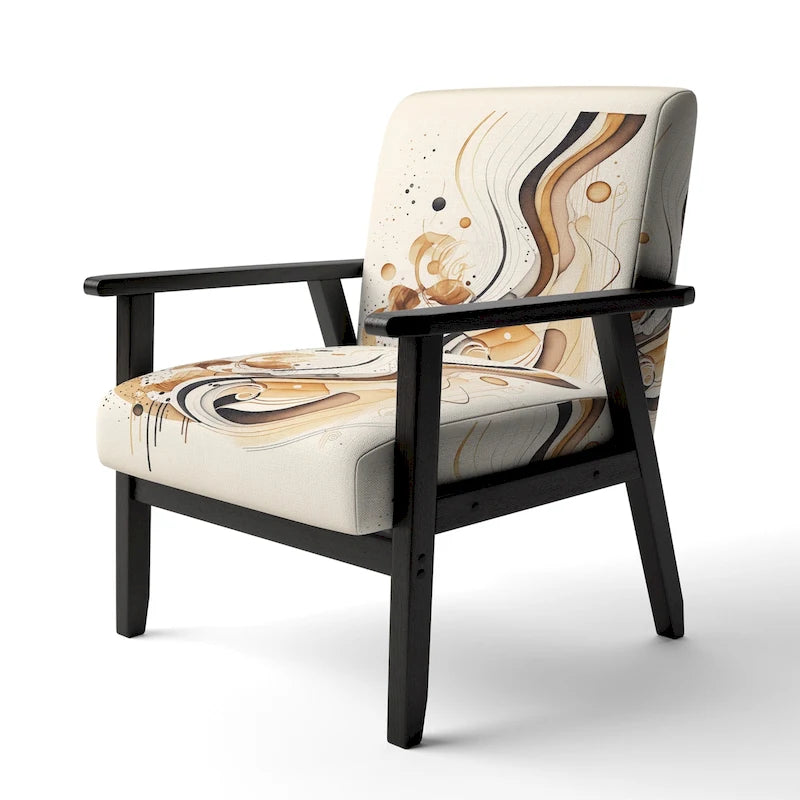Fauteuil d'appoint moderne et contemporain rembourré marron et noir et fauteuil moderne et contemporain