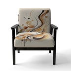 Fauteuil d'appoint moderne et contemporain rembourré marron et noir et fauteuil moderne et contemporain