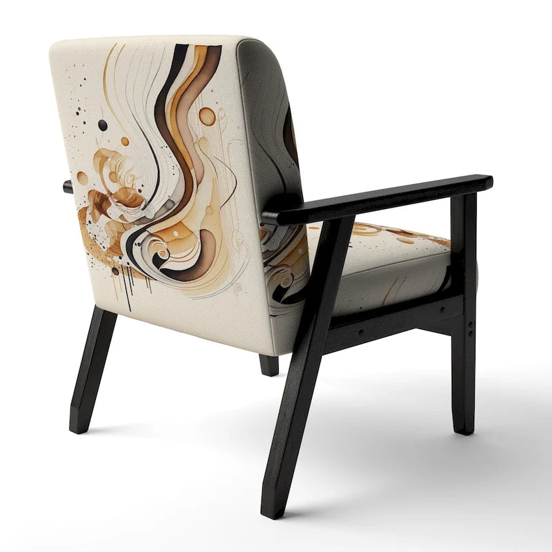 Fauteuil d'appoint moderne et contemporain rembourré marron et noir et fauteuil moderne et contemporain
