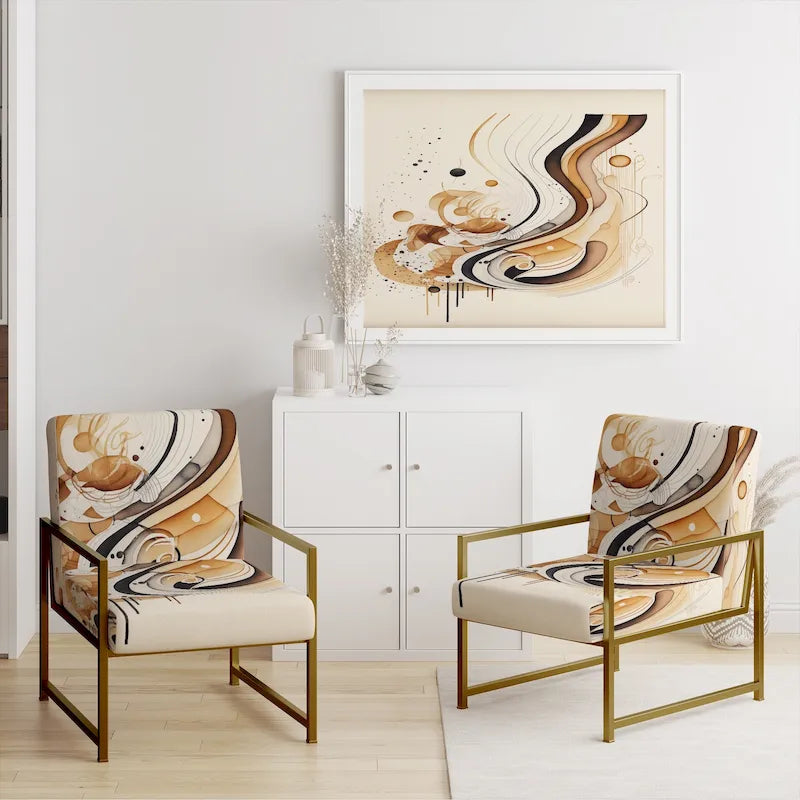 Fauteuil d'appoint moderne et contemporain rembourré marron et noir et fauteuil moderne et contemporain