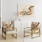 Fauteuil d'appoint moderne et contemporain rembourré marron et noir et fauteuil moderne et contemporain