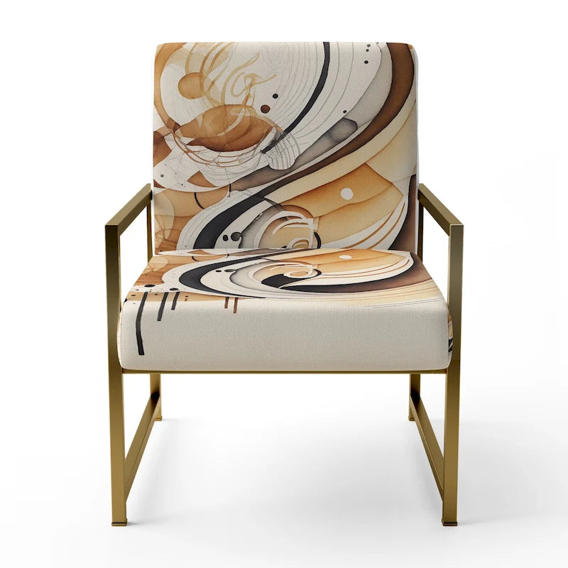 Fauteuil d'appoint moderne et contemporain rembourré marron et noir et fauteuil moderne et contemporain