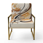 Fauteuil d'appoint moderne et contemporain rembourré marron et noir et fauteuil moderne et contemporain