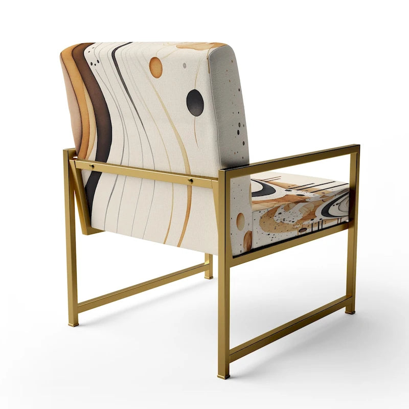 Fauteuil d'appoint moderne et contemporain rembourré marron et noir et fauteuil moderne et contemporain