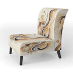 Fauteuil d'appoint moderne et contemporain rembourré marron et noir et fauteuil moderne et contemporain