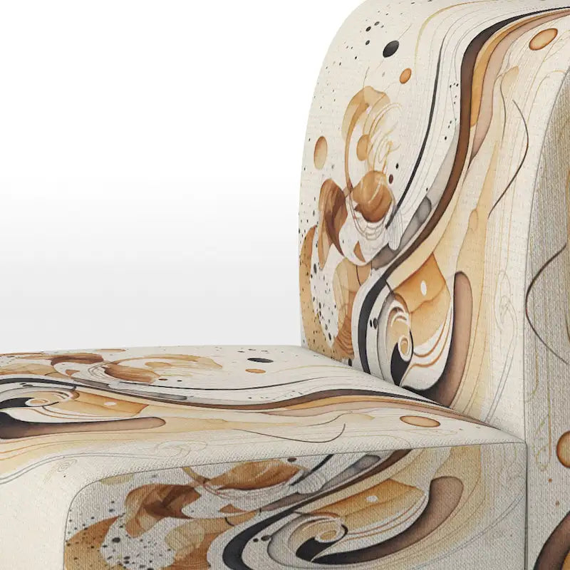 Fauteuil d'appoint moderne et contemporain rembourré marron et noir et fauteuil moderne et contemporain