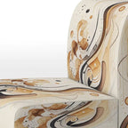 Fauteuil d'appoint moderne et contemporain rembourré marron et noir et fauteuil moderne et contemporain