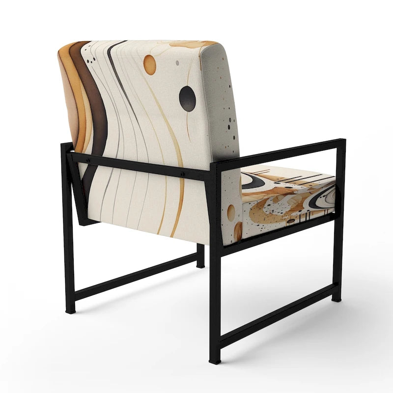 Fauteuil d'appoint moderne et contemporain rembourré marron et noir et fauteuil moderne et contemporain