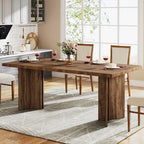 Table à manger rectangulaire en bois style ferme pour cuisine ou salle à manger